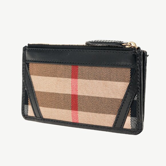 Burberry Nova Check Canvas Black-Leather-Trim Wallet - Picture 3 of 9